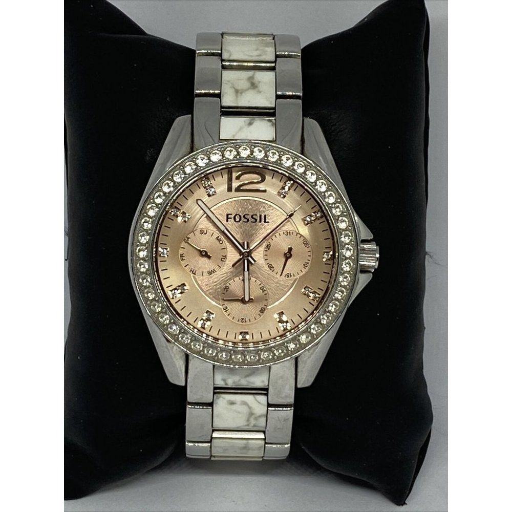 Fossil ES3973 Women's Silver Stainless Steel Gold